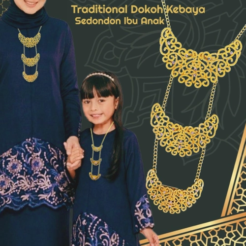 Elegant Brooch Sedondon Ibu Anak Traditional Dokoh Kebaya Berantai RAYA 2024 Brooch Hijab