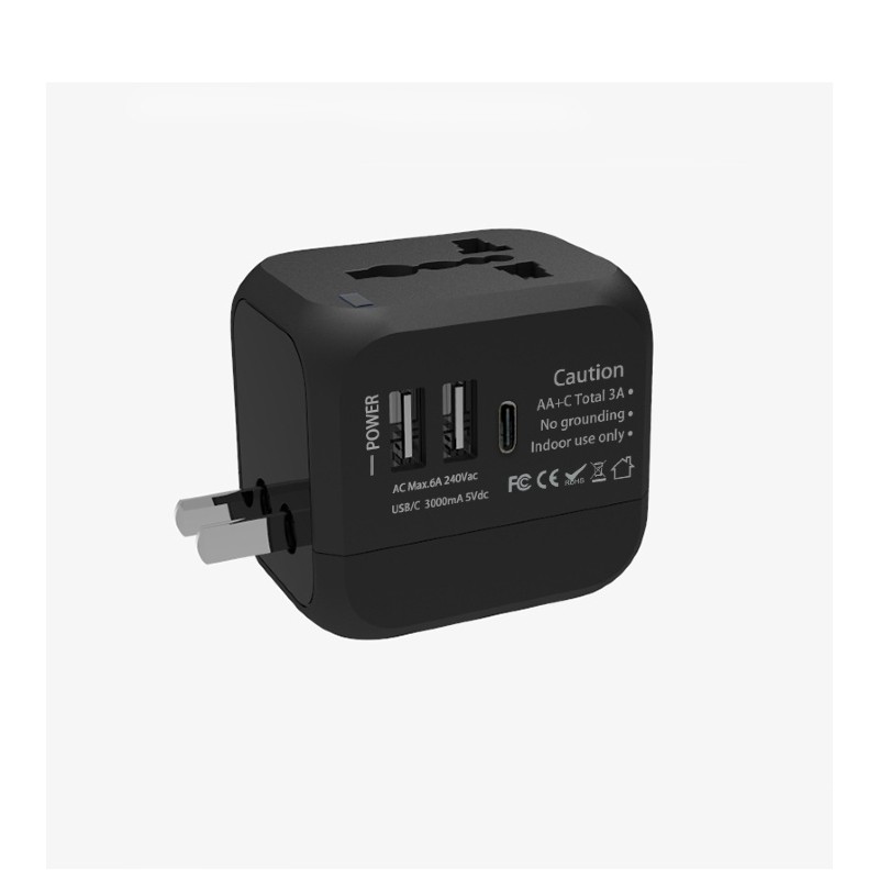 MC804 TRAVEL ADAPTOR - 2 USB + 1 TYPE-C PORT - 3.0A FAST CHARGE