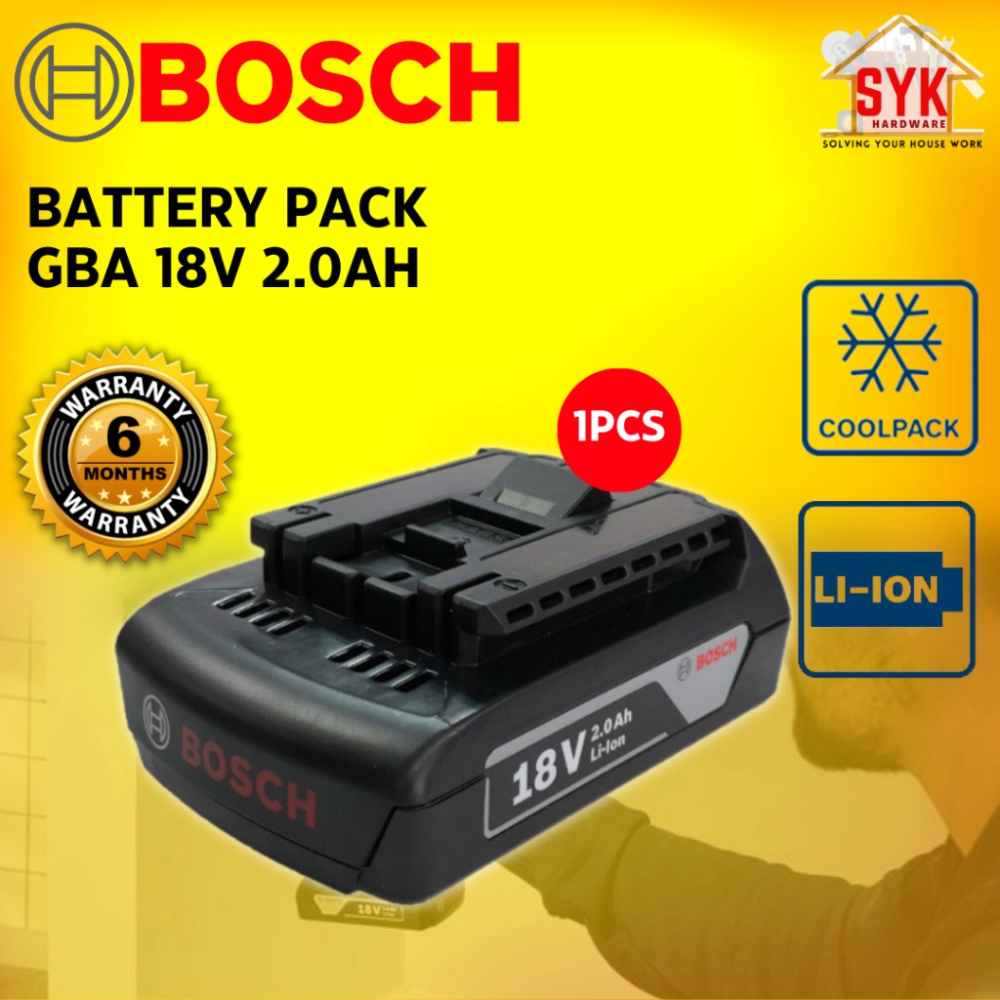 SYK Bosch GBA 18V 2.0AH Battery Pack Lithium-ion Rechargeable Replacement  Power Tools Battery Bateri Mesin 1 607 A35 0MN Negeri Sembilan, Malaysia  Supplier, Seller, Provider, Authorized Dealer