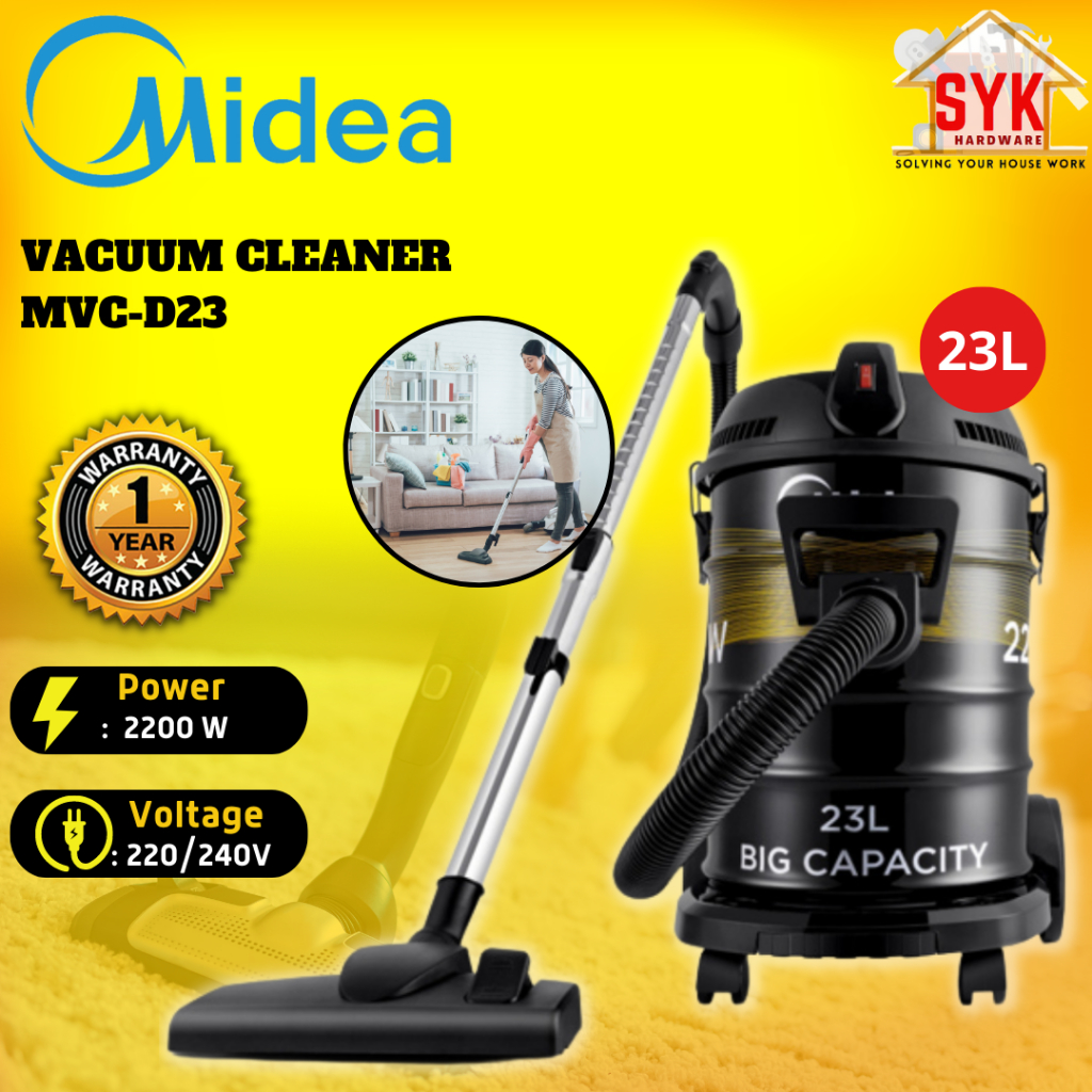 SYK Midea MVC-D23 Vacuum Cleaner Home Floor Appliances Mesin Vakum Penyedut Habuk Rumah 23Liter
