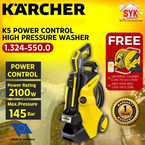 SYK KARCHER K5 Power Control 13245500 2100W High Pressure Washer Cleaner Waterjet Mesin Cuci Kereta Lantai FREE GIFT