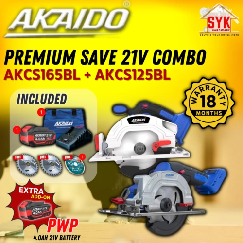 SYK AKAIDO AKCS165BL 165mm AKCS125BL 125mm 21V Premium Save COMBO Brushless Cordless Circular Saw Power Saw Wood Machine