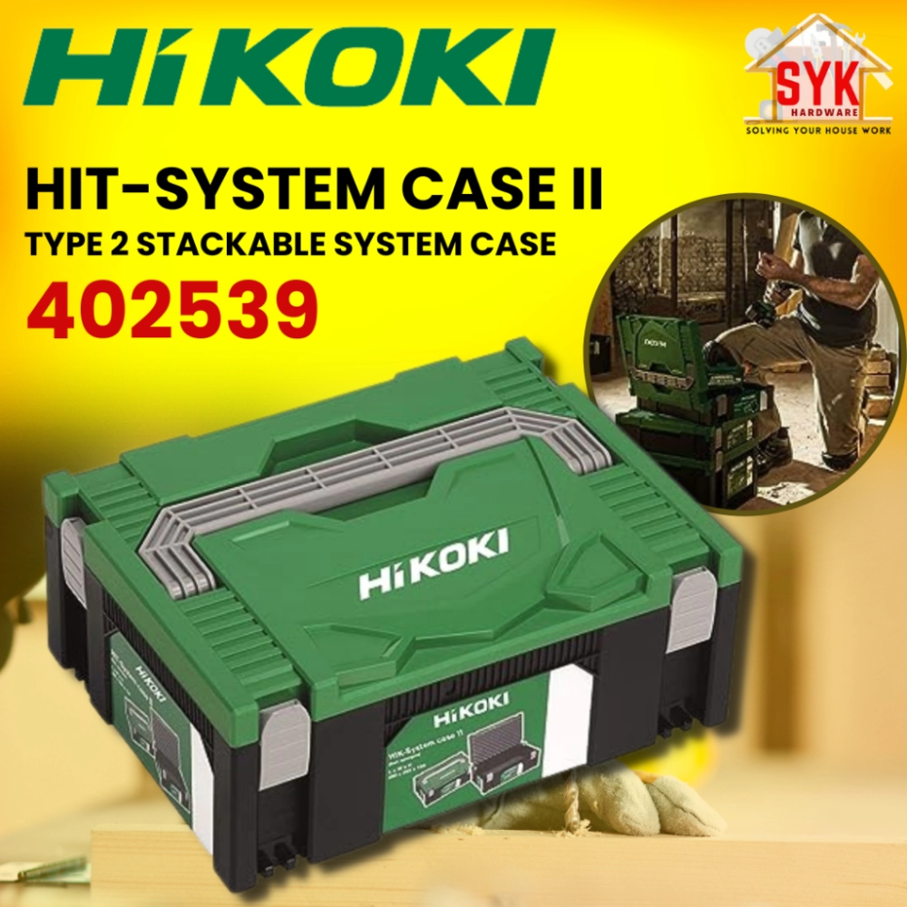 SYK HIKOKI 402539 Hit System Case II Type 2 Stackable Transport Case System Power Tools Carrying Case Box