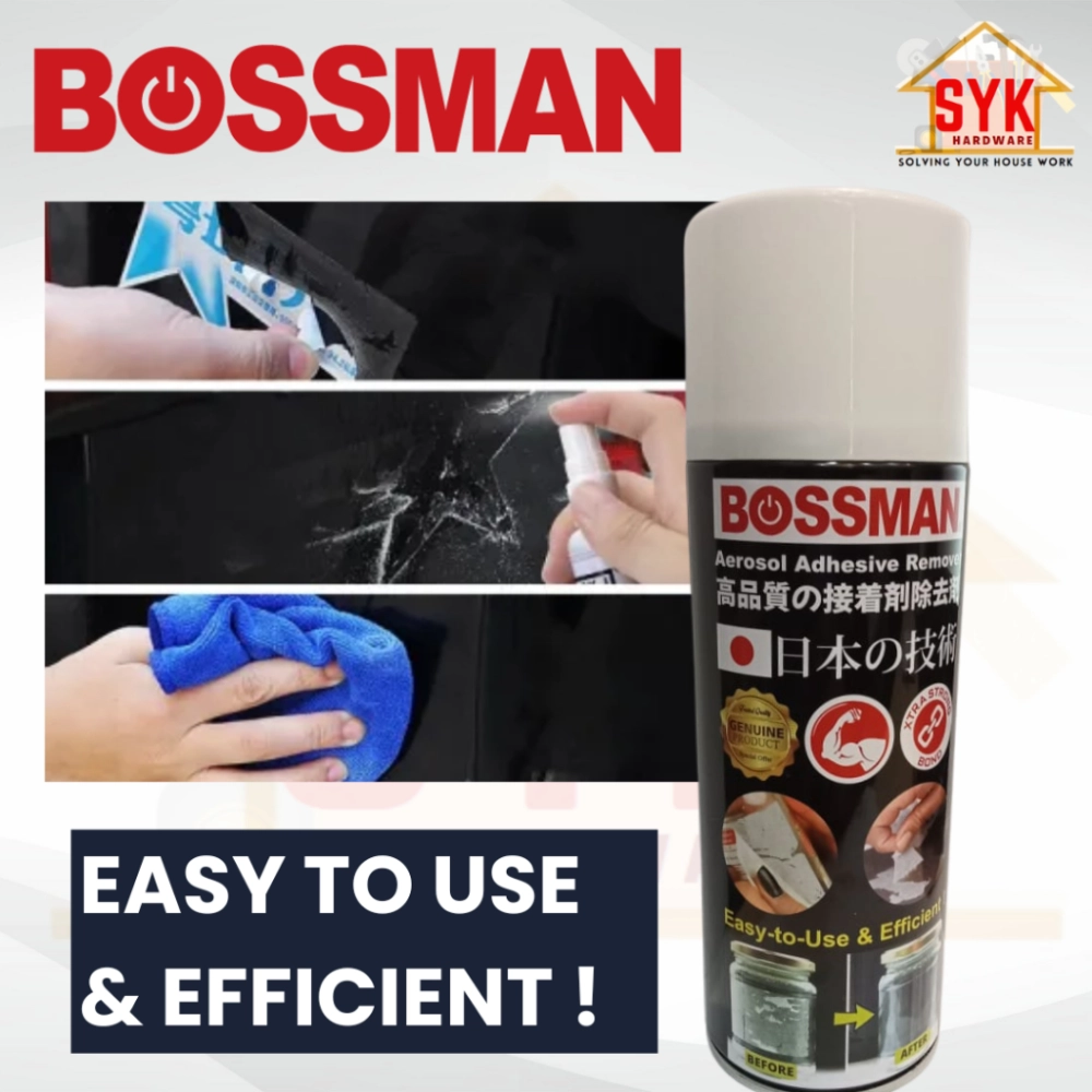 SYK BOSSMAN BAR450 450ml Aerosol Adhesive Remover Adhesive Sticker ...