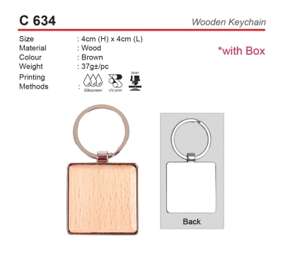C 634 Wooden Keychain