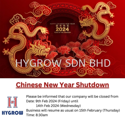 Chinese New Year Shutdown Notice