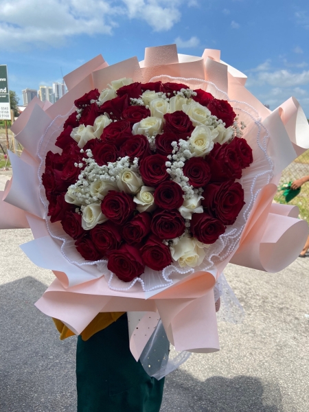V26 -50 Pcs Rose Valentines Day 2024 In Season  Melaka, Malaysia Delivery, Supplier, Supply | Paradise Flower House