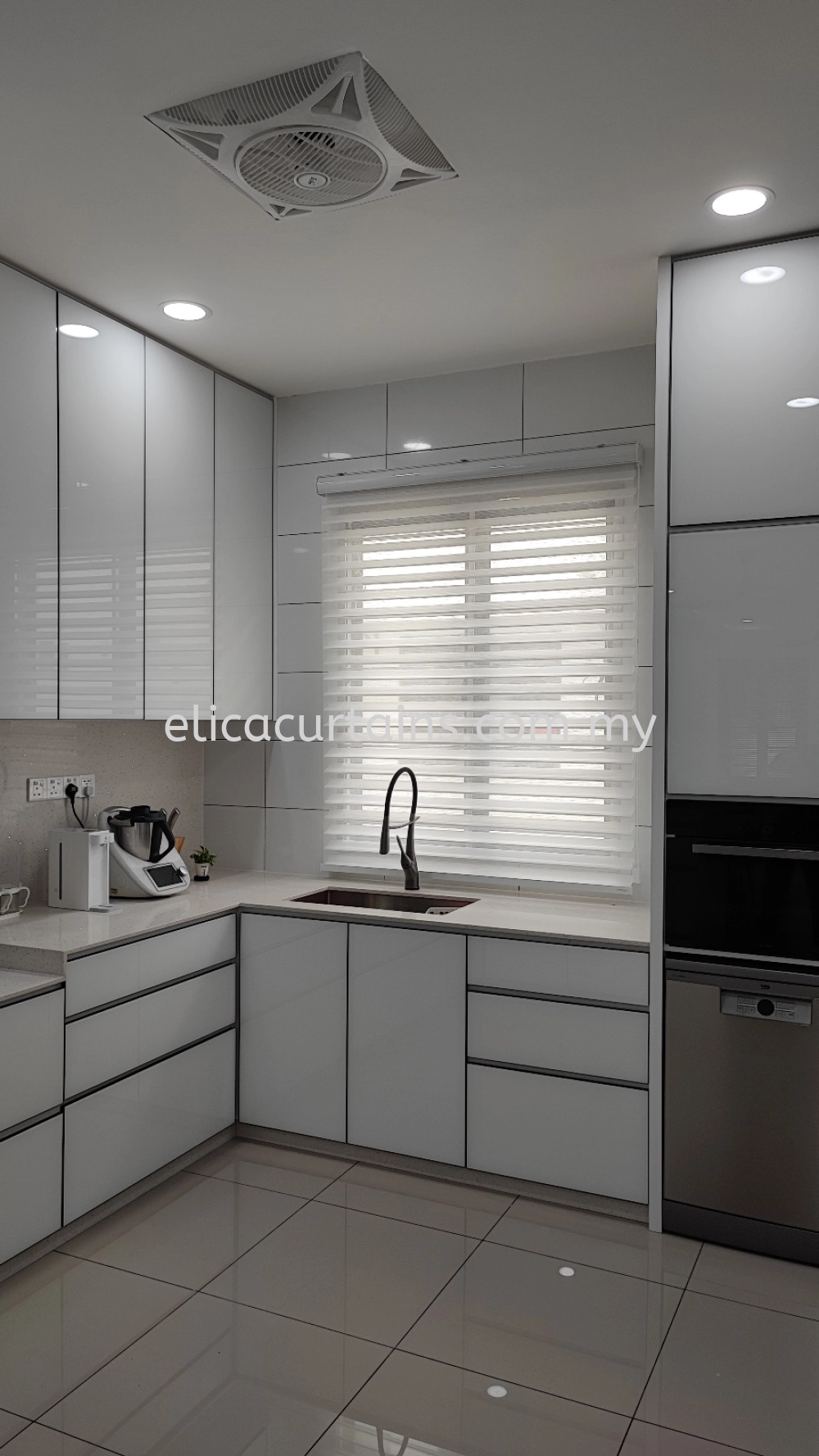 Triple Shade Roller Blind/ White/ Dim Out/ Exclusive Kitchen Design/Premium Looks 