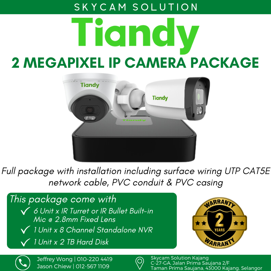 Package B - 2 Megapixel 8 Channel 6 Camera