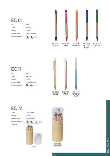 plastic pen EC01 EC11 EC12 Pen Series Premium Gift Johor Bahru (JB), Malaysia, Kuala Lumpur (KL), Selangor, Singapore Supplier, Suppliers, Supply, Supplies | M Sport Apparel