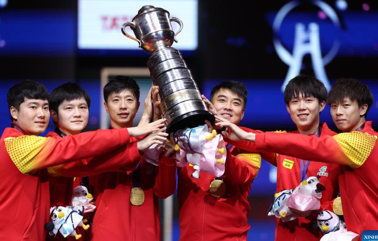 China wins men’s team title for 11th straight time at table tennis worlds