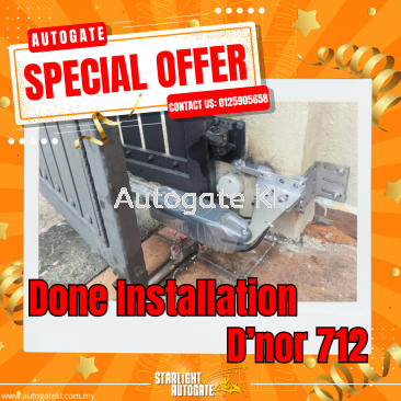 4 March 2024 AutoGate Offer Special Auto Gate Install, Model: D'nor 712 Gelang Patah, Johor Bahru, Kota Tinggi