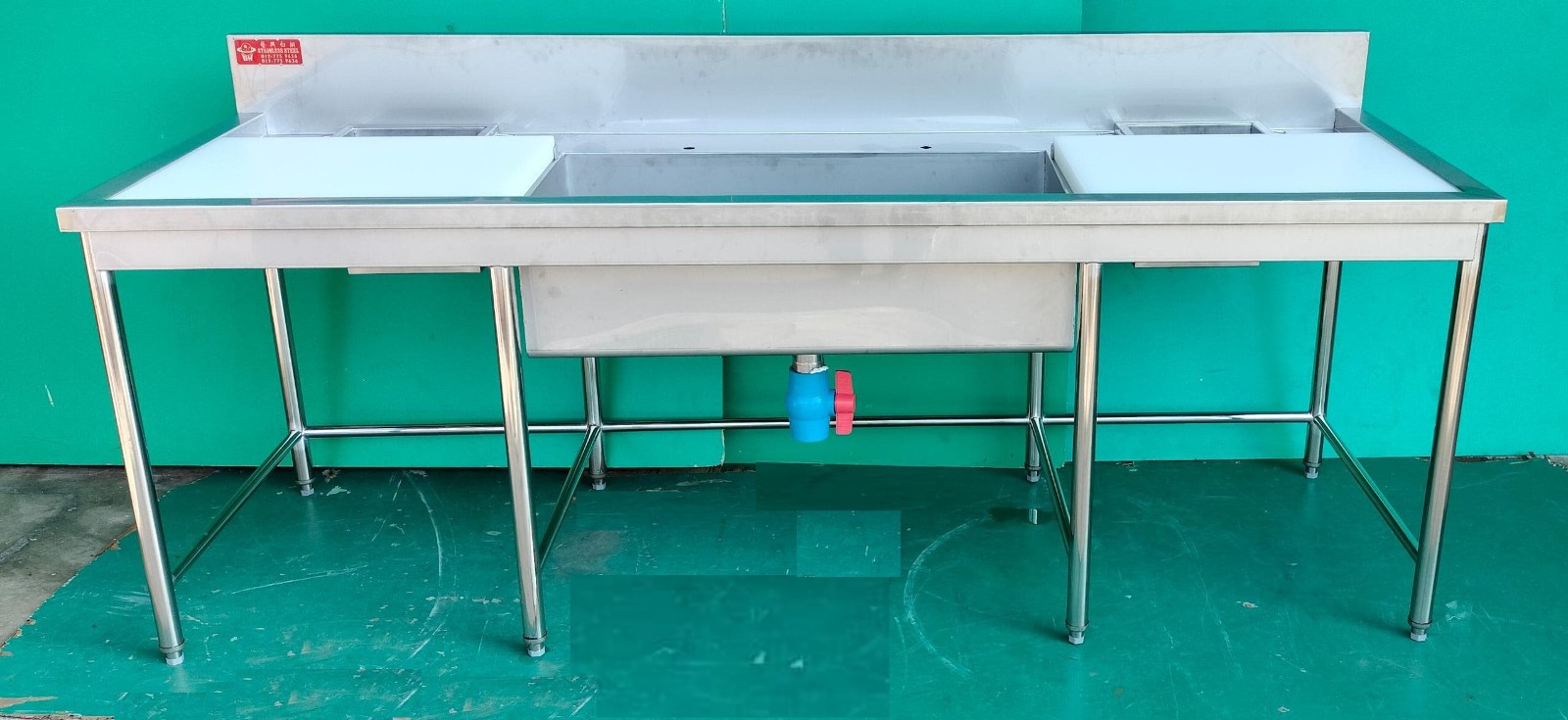 Stainless Steel Sink For Fish, Chicken or Meat Cutting Processing with Chopping Board