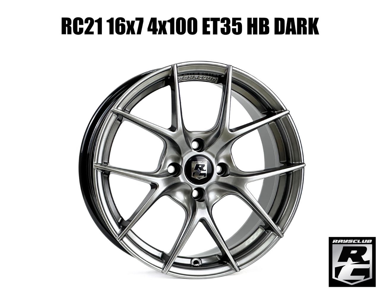 RC21 16x7 4x100 ET35 HB DARK