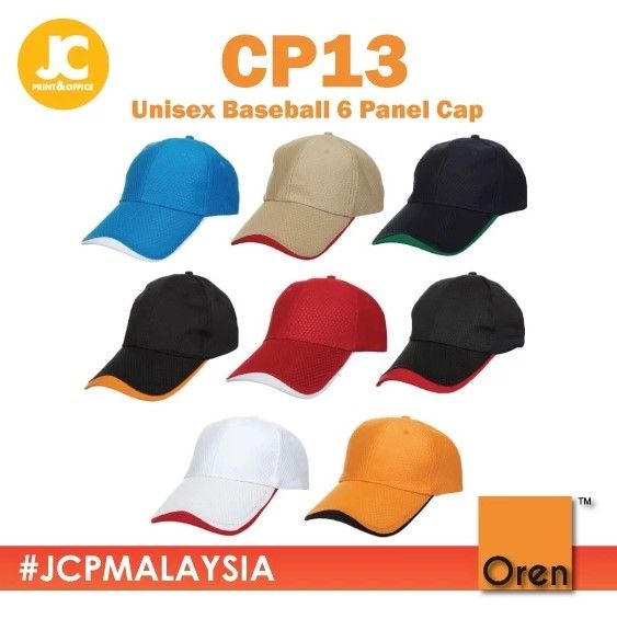 OREN SPORT Unisex Baseball 6 Panel Cap - 8 Colors CP13
