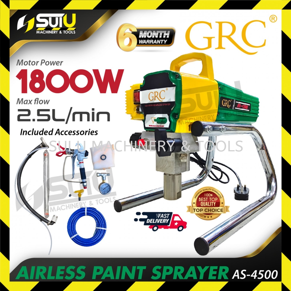 GRC AS-4500 / AS4500 Airless Paint Sprayer 1800W Air Sprayer Gun ...
