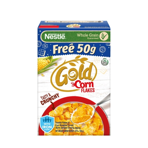 Nestle Gold Corn Flakes 275g + FREE 50g