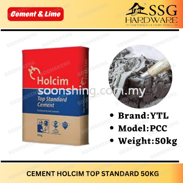 Holcim Top Standard Cement 50KG Cement & Lime Building Materials Johor Bahru (JB), Malaysia Supplier, Wholesaler, Exporter, Supply | Soon Shing Building Materials Sdn Bhd