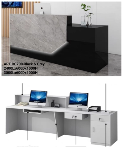 Reception counter ART-RC700 black & grey 