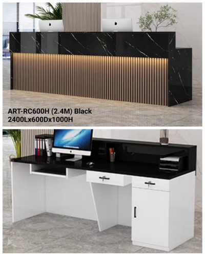 Reception counter ART-RC600H 2.4m black 