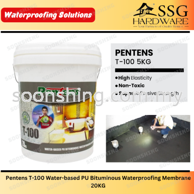 Pentens T-100 Water-based PU Bituminous Waterproofing Membrane 20KG