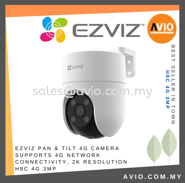 EZVIZ Pan & Tilt 4G Camera Supports 4G Network Connectivity, 2K Resolution H8C 4G 3MP EZVIZ Johor Bahru (JB), Kempas, Johor Jaya Supplier, Suppliers, Supply, Supplies | Avio Digital