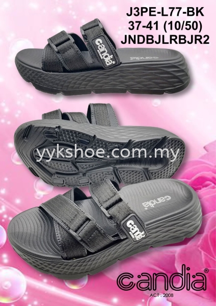 J3PE-L77-BK Sandals CANDIA WOMEN Malaysia, Kedah, Sungai Petani Supplier, Wholesaler, Supply, Supplies | YEOH YEN KEONG SDN BHD