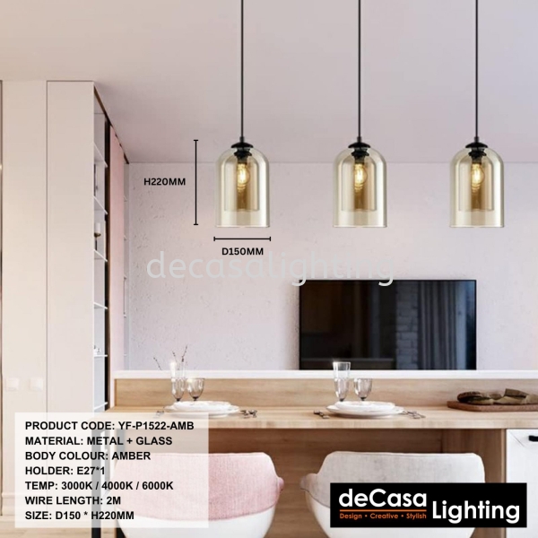 GLASS DOUBLE LAYER PENDANT LIGHT (P1522) Glass Pendant Light PENDANT LIGHT Selangor, Kuala Lumpur (KL), Puchong, Malaysia Supplier, Suppliers, Supply, Supplies | Decasa Lighting Sdn Bhd