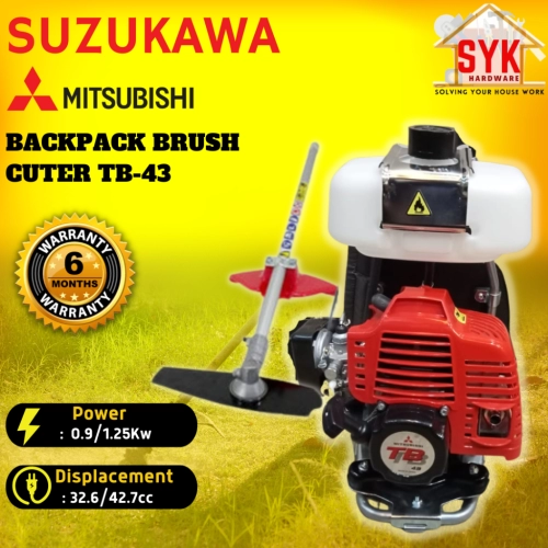 SYK Suzukawa TB43 Backpack Brush Cutter Machine Grass Trimmer Cutter Gardening Tools Mesin Potong Rumput