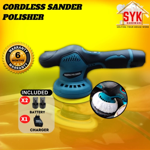 SYK 5 Inch Cordless Sander Polisher Car Polish Machine Battery Mesin Polish Bateri Pengilat Kereta 12V