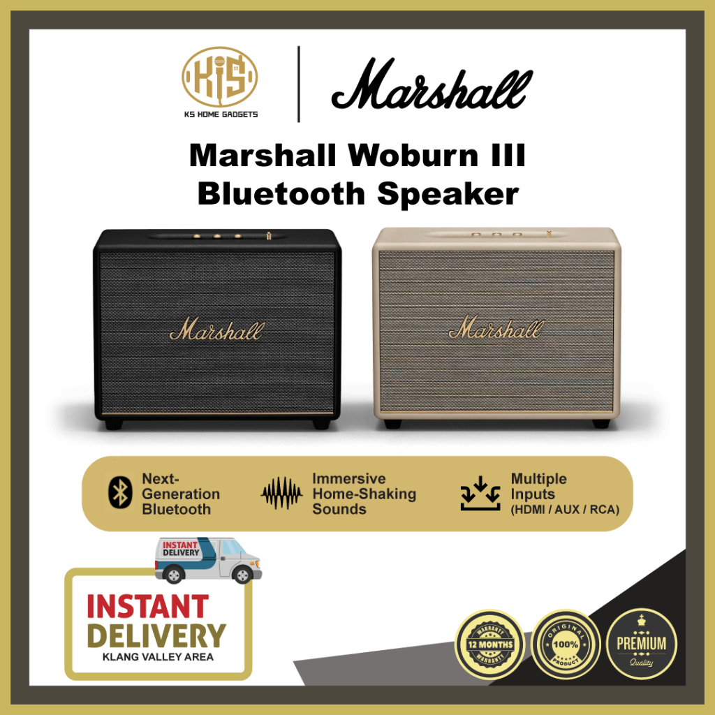 [KS HOME OFFICIAL] Marshall Woburn III Bluetooth Wireless Speaker Home Speaker