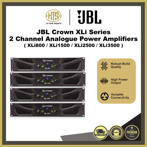 JBL Crown XLi Series 2 Channel Analogue Power Amplifiers ( XLi800 / XLi1500 / XLi2500 / XLi3500 )