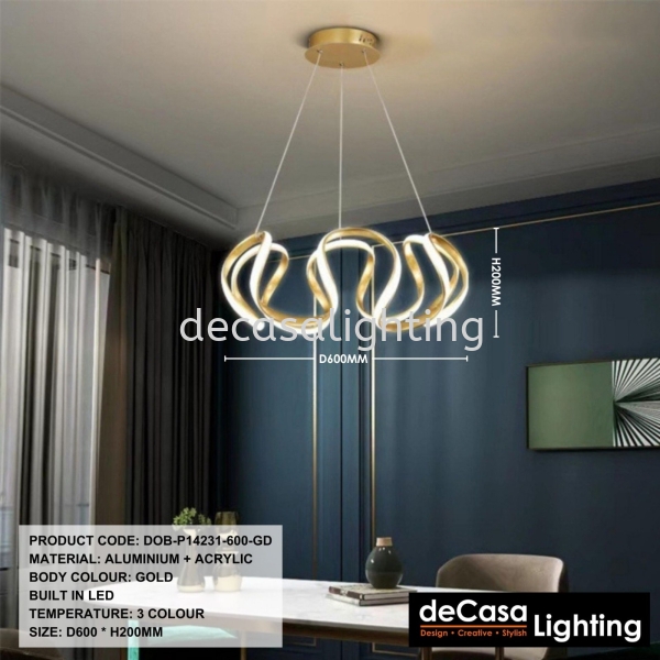 LED DESIGNER PENDANT LIGHT (P14231-GD) Ring Type Pendant Light PENDANT LIGHT Selangor, Kuala Lumpur (KL), Puchong, Malaysia Supplier, Suppliers, Supply, Supplies | Decasa Lighting Sdn Bhd