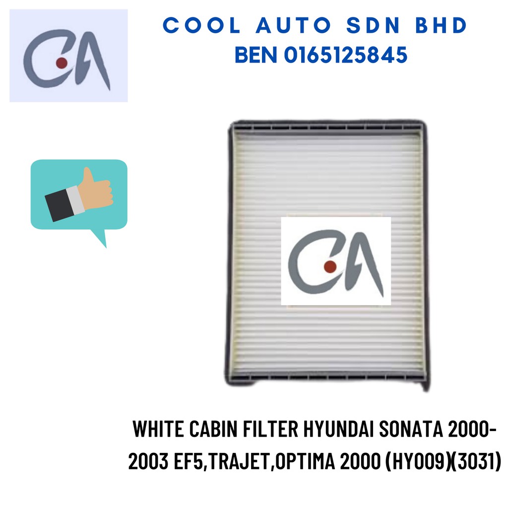 🔥READY STOCK 🔥WHITE CABIN FILTER HYUNDAI SONATA 2000-2003 EF5,TRAJET,OPTIMA 2000 (HY009)(3031)