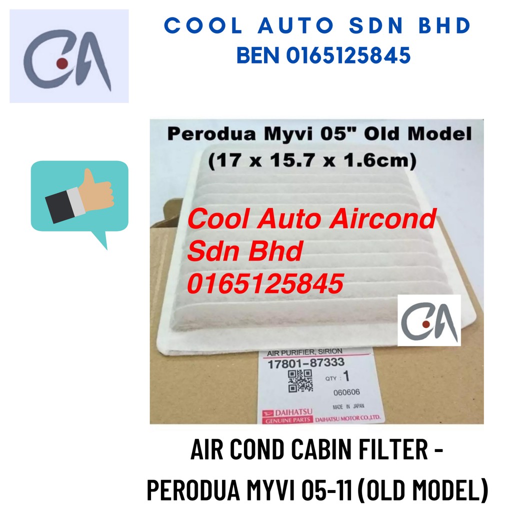 🔥READY STOCK 🔥AIR COND CABIN FILTER - PERODUA MYVI 05 (OLD MODEL)