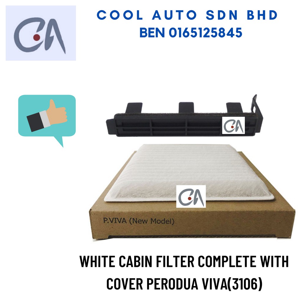 🔥READY STOCK 🔥WHITE CABIN FILTER COMPLETE WITH COVER PERODUA VIVA(3106)
