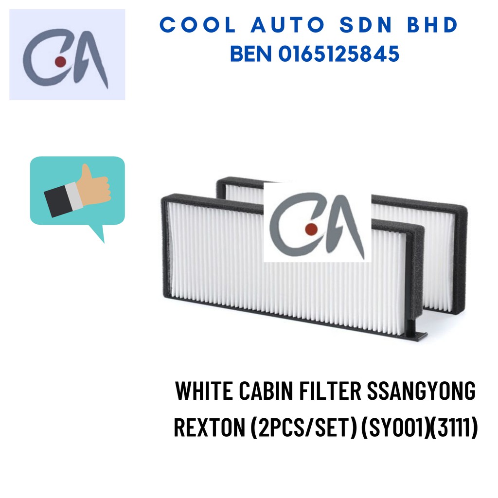 🔥READY STOCK 🔥WHITE CABIN FILTER SSANGYONG REXTON (2PCS/SET) (SY001)(3111)