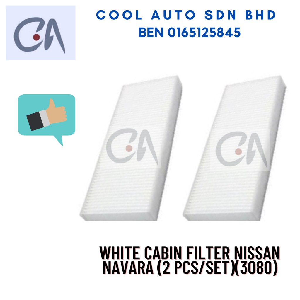 🔥READY STOCK 🔥WHITE CABIN FILTER NISSAN NAVARA (2 PCS/SET)(3080)