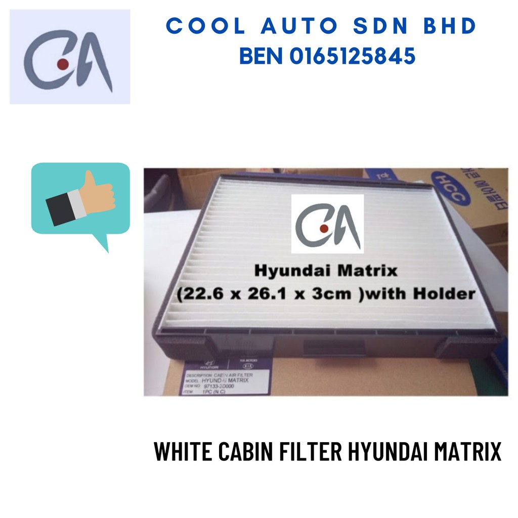 🔥READY STOCK 🔥WHITE CABIN FILTER HYUNDAI MATRIX