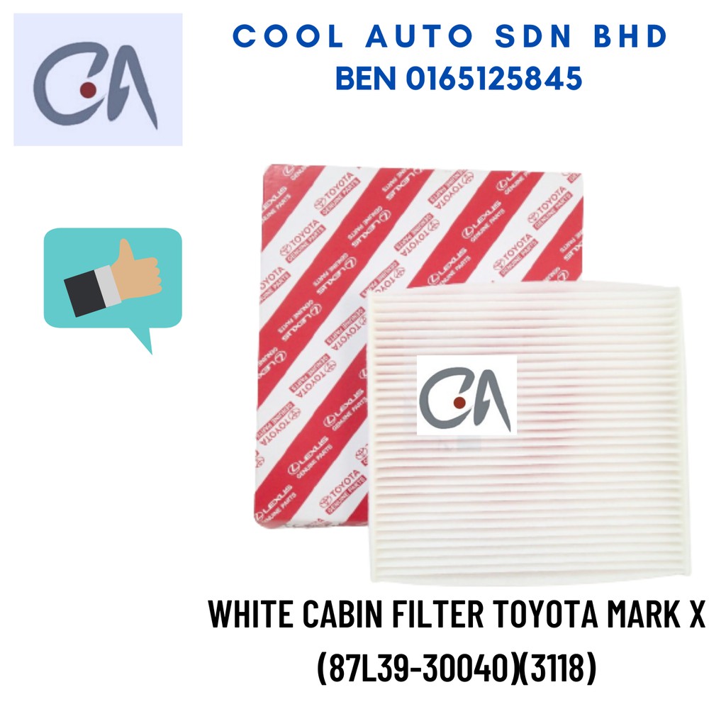 🔥READY STOCK 🔥WHITE CABIN FILTER TOYOTA MARK X (87l39-30040)(3118)