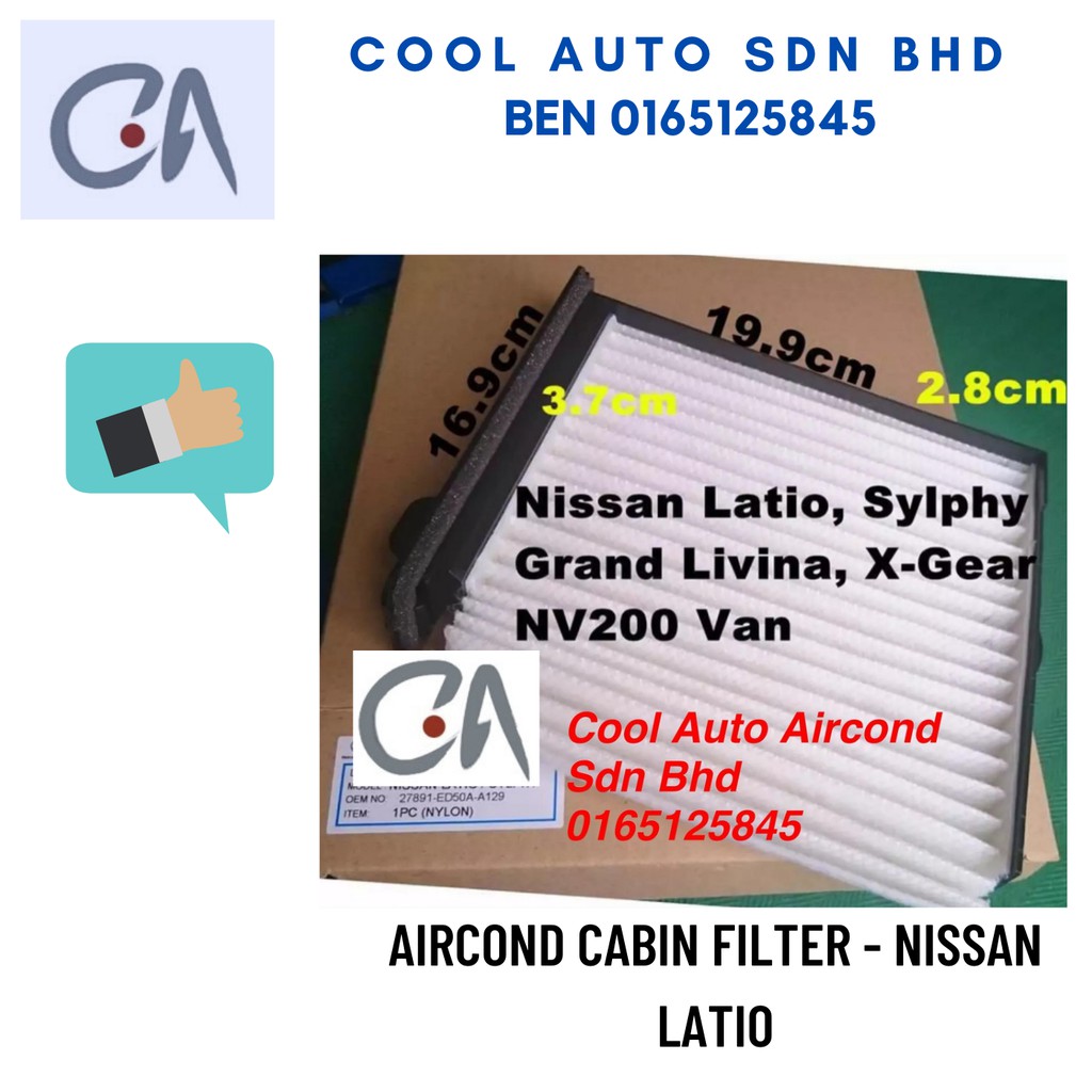 🔥READY STOCK 🔥AIRCOND CABIN FILTER - NISSAN LATIO