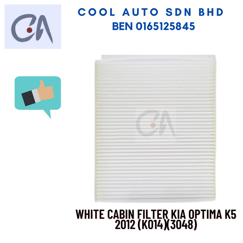 🔥READY STOCK 🔥WHITE CABIN FILTER KIA OPTIMA K5 2012 (K014)(3048)