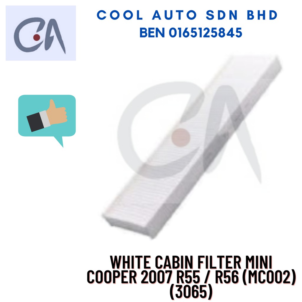 🔥READY STOCK 🔥WHITE CABIN FILTER MINI COOPER 2007 R55 / R56 (MC002)(3065)