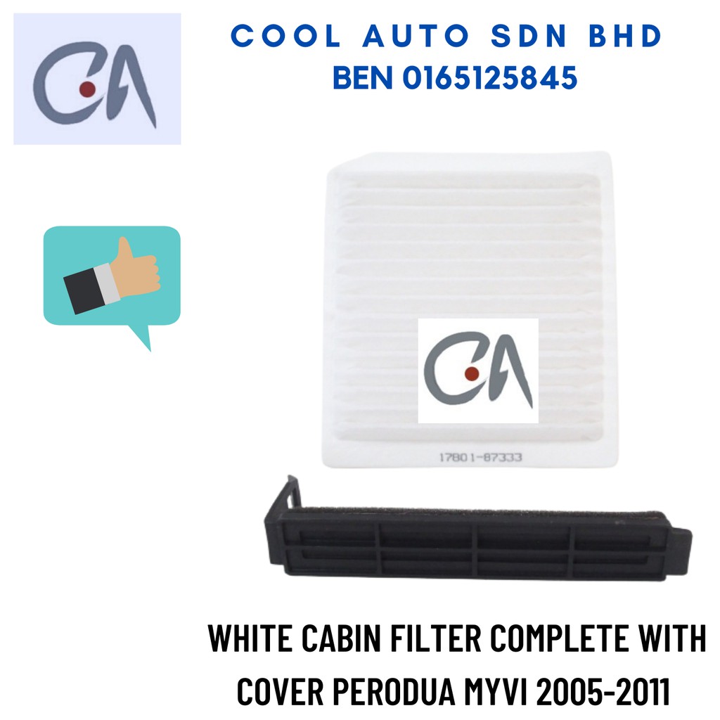 🔥READY STOCK 🔥WHITE CABIN FILTER COMPLETE WITH COVER PERODUA MYVI 2005-2011 – OM(3101)
