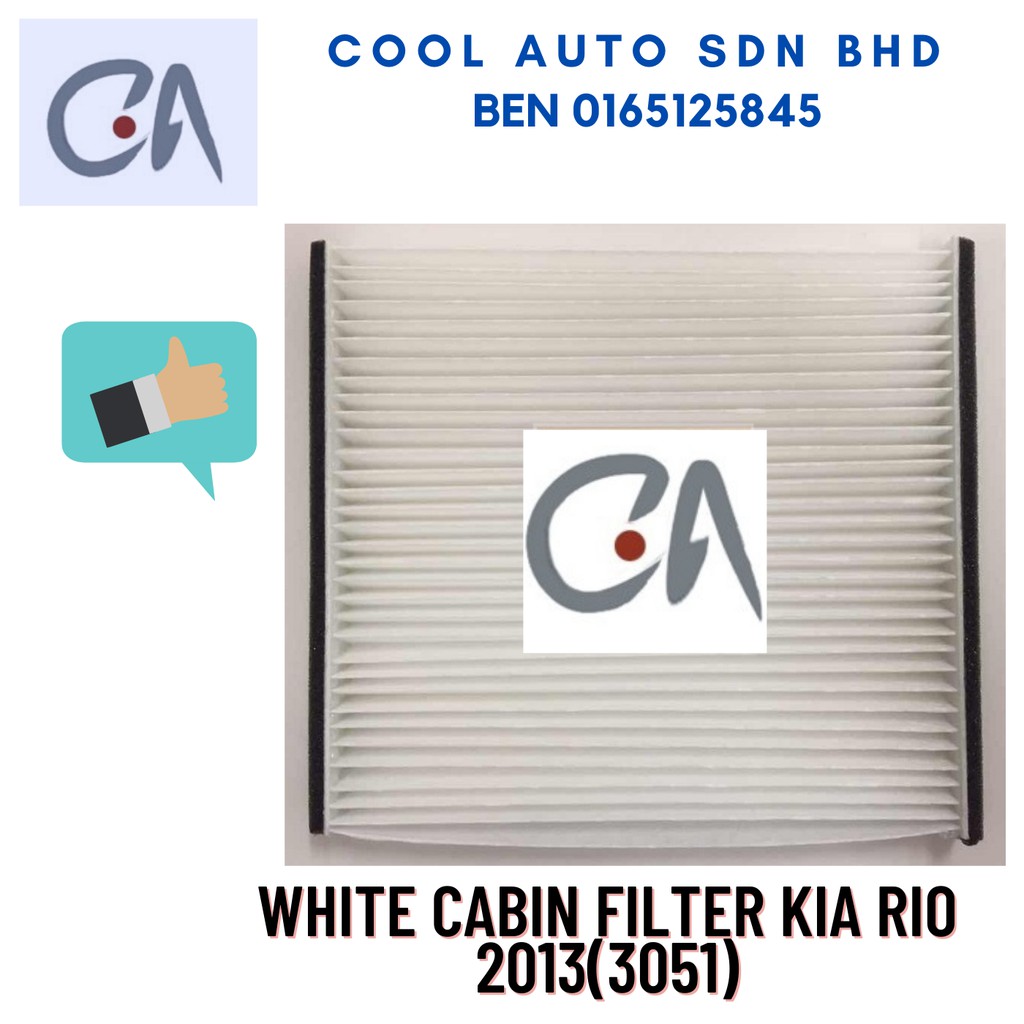 🔥READY STOCK 🔥 WHITE CABIN FILTER KIA RIO 2013(3051)