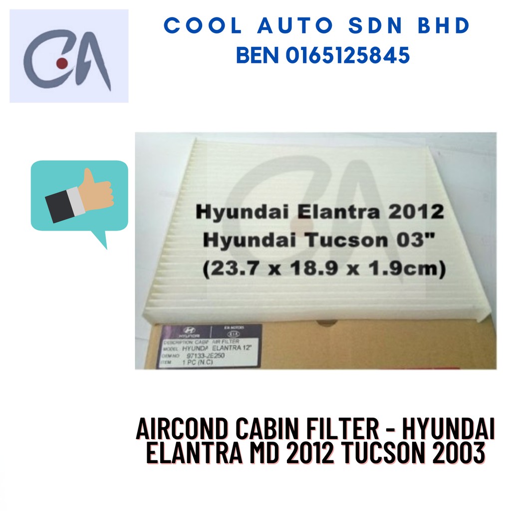 🔥READY STOCK 🔥AIR COND CABIN FILTER - HYUNDAI ELANTRA MD 2012 TUCSON 2003