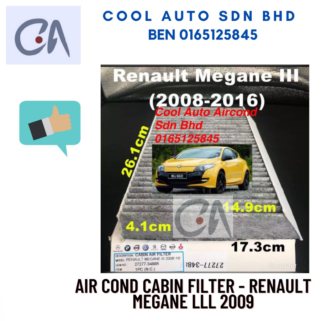 🔥READY STOCK 🔥AIR COND CABIN FILTER - RENAULT MEGANE lll 2009