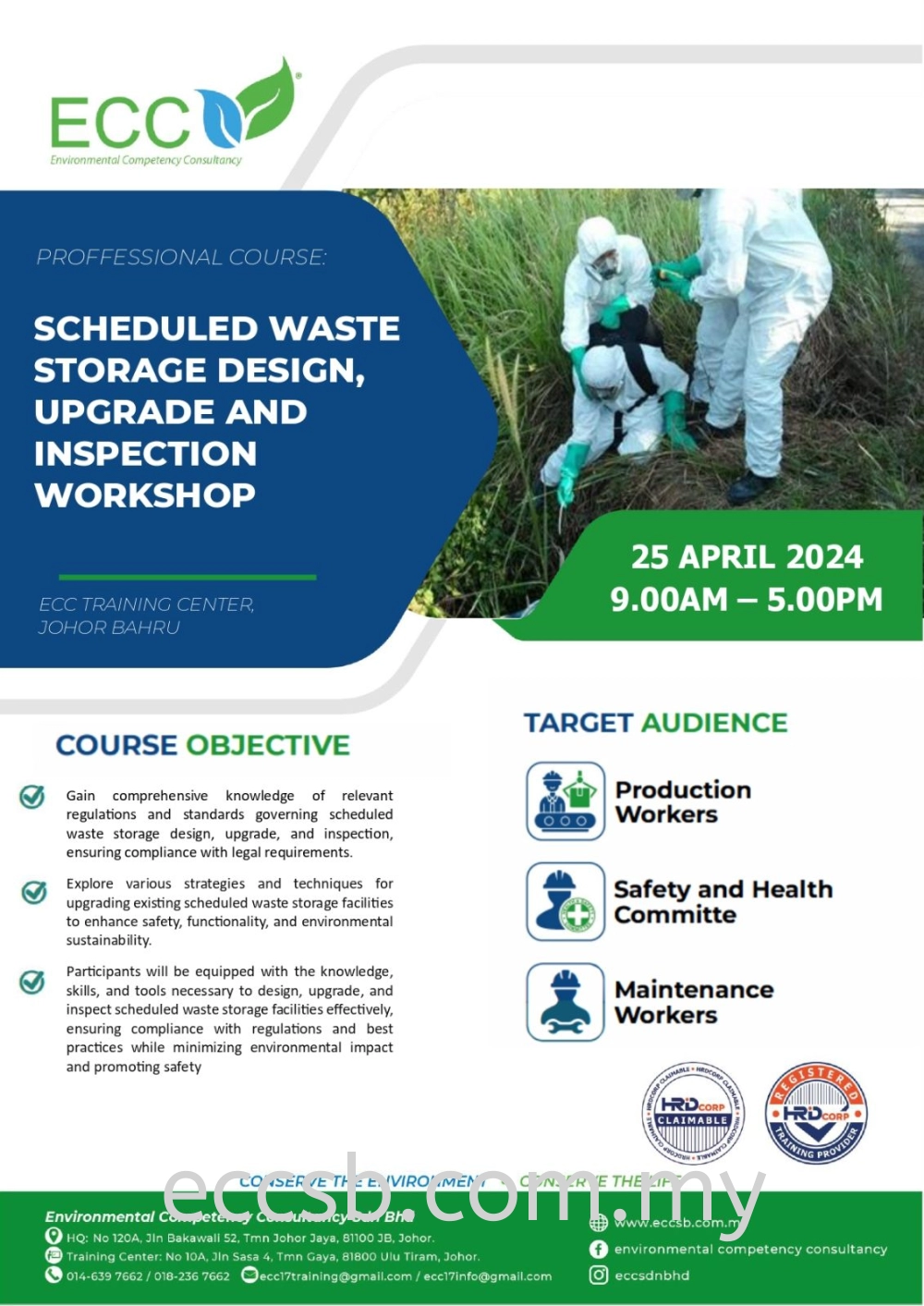 Scheduled Wastes Storage design, upgrade & inspection workshop