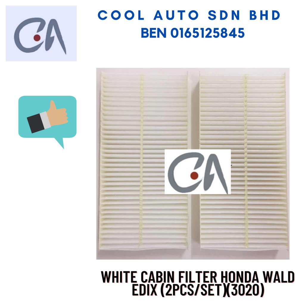 🔥READY STOCK 🔥WHITE CABIN FILTER HONDA WALD EDIX (2PCS/SET)(3020)