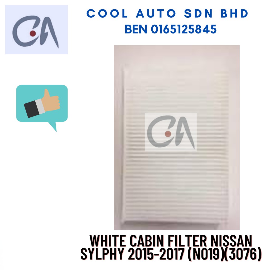 🔥READY STOCK 🔥WHITE CABIN FILTER NISSAN SYLPHY 2015-2017 (N019)(3076)